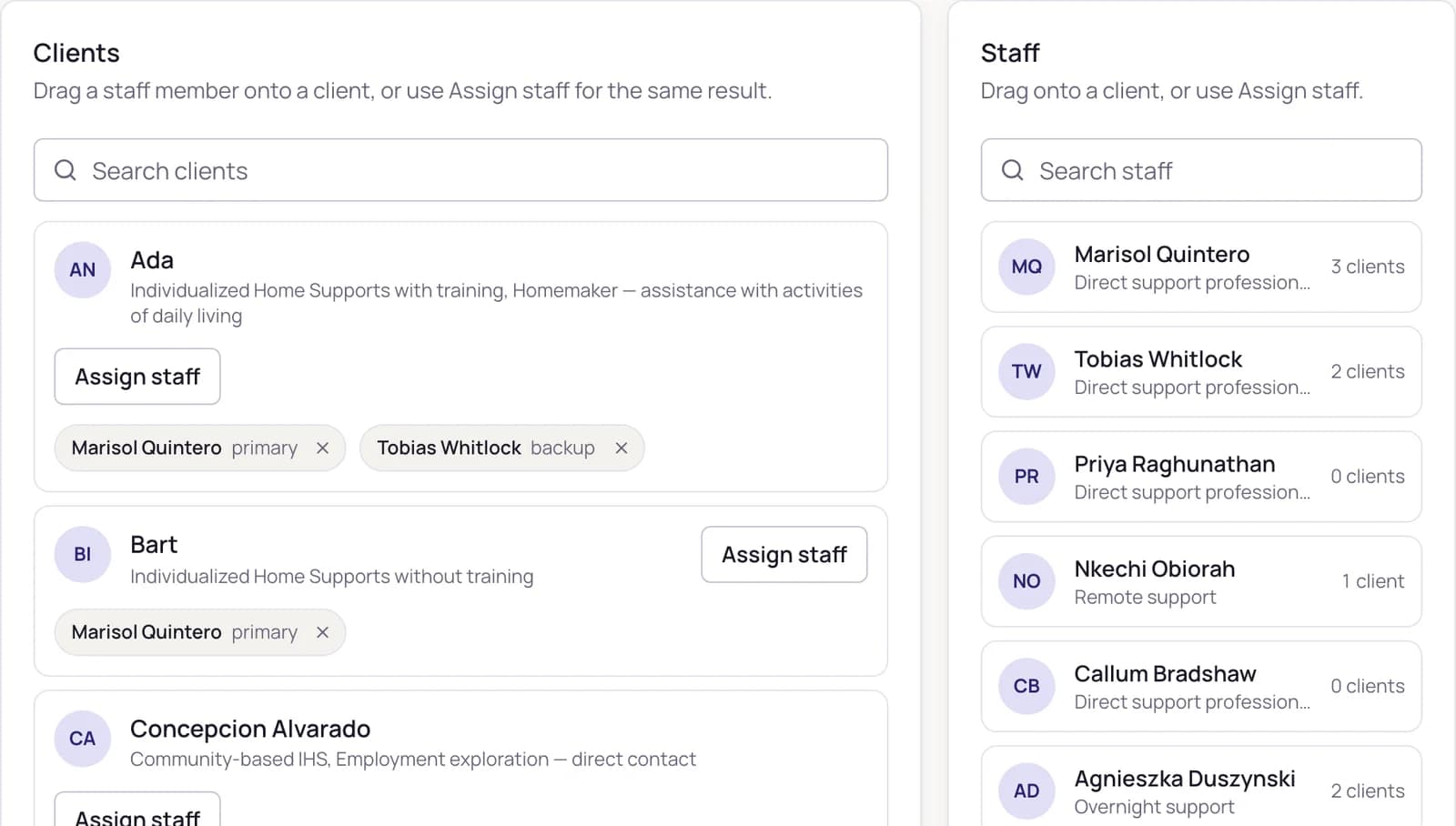 Assign — the real screen where it happens